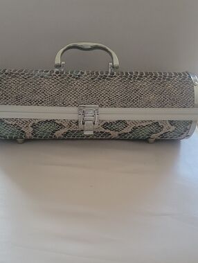 Snakeskin Print Jewelry or Accessory Case in Neutral Tones